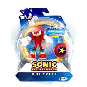 Jakks Sonic The Hedgehog Modern Knuckles w/Star Spring Action Figure 4" Toy NEW